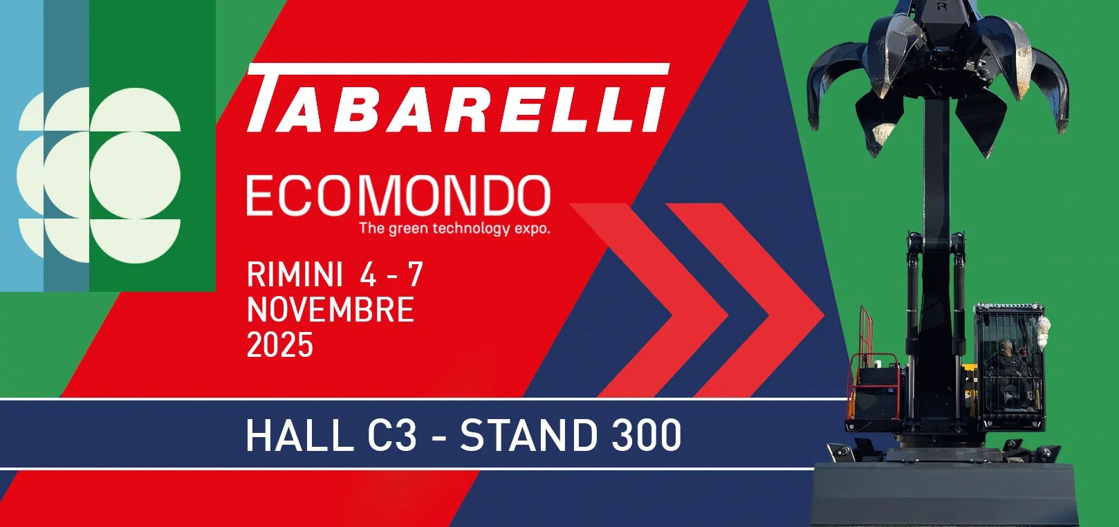 Tabarelli S.p.A. a Ecomondo 2025, Rimini Expo Centre, Hall C3 Stand 300.